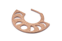 Moon Phases Earring, 2 Rose Gold Plated Brass Semi Circle Earrings, Earring Findings (38x30x1.2mm) BS 2069 Q0545