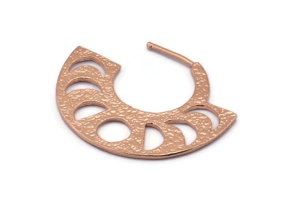 Moon Phases Earring, 2 Rose Gold Plated Brass Semi Circle Earrings, Earring Findings (38x30x1.2mm) BS 2069 Q0545