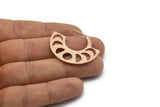 Moon Phases Earring, 2 Rose Gold Plated Brass Semi Circle Earrings, Earring Findings (38x30x1.2mm) BS 2069 Q0545
