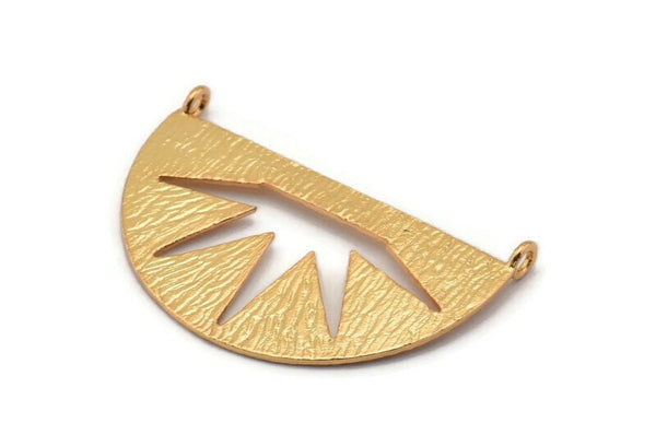 Lightning Etnik Kolye, 2 Halkalı 1 Altın Kaplama Pirinç Yarım Daire Kolye (38x22x0,9 mm) BS 1949 Q0579