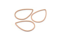 Gül Altın Damla Konnektörü, 12 Gül Altın Kaplama Pirinç Damla Konnektörü (25x17mm) Bs 1126 Q0434