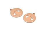 Rose Gold Eye Charm, 4 Rose Gold Plated Brass Eye Charms With 1 Loop, Pendants, Earrings (17x15x1mm) D947 Q0865