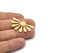 Gold Sun Charm, 4 Gold Plated Brass Sun Charms With 1 Loop, Findings, Earrings (36x24x0.50mm) D1261 Q0912
