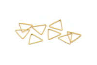 Gold Triangle Charm, 24 Gold Plated Brass Open Triangle Ring Charms (14x0.6x0.9mm) D0067 Q0617