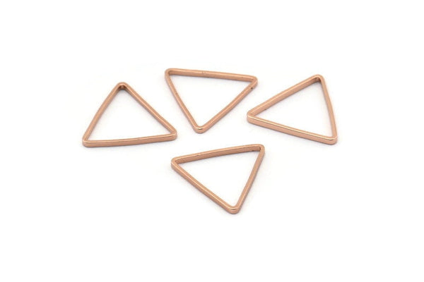 Gül Altın Üçgen Charm, 24 Gül Altın Kaplama Pirinç Açık Üçgen Yüzük Charm (14x0,6x0,9 mm) D0067 Q0617