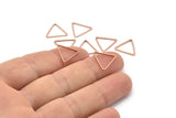 Gül Altın Üçgen Charm, 24 Gül Altın Kaplama Pirinç Açık Üçgen Yüzük Charm (14x0,6x0,9 mm) D0067 Q0617