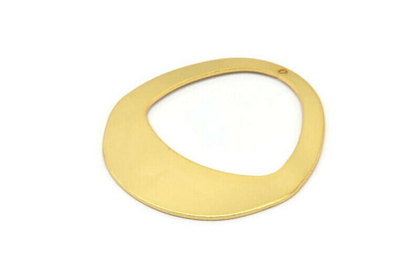 Gold Drop Charm, Gold Plated Brass Drop Charms With 1 Hole, Earrings, Findings (38x40x0.80mm) D1230 Q0915