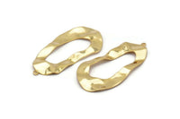 Gold Drop Charm, 2 Gold Plated Brass Irregular Charms With 1 Loop, Earrings, Pendants, Findings (42x21x0.60mm) D1226 Q0858