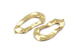 Gold Drop Charm, 2 Gold Plated Brass Irregular Charms With 1 Loop, Earrings, Pendants, Findings (42x21x0.60mm) D1226 Q0858