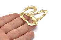 Gold Drop Charm, 2 Gold Plated Brass Irregular Charms With 1 Loop, Earrings, Pendants, Findings (42x21x0.60mm) D1226 Q0858