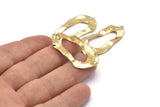 Gold Drop Charm, 2 Gold Plated Brass Irregular Charms With 1 Loop, Earrings, Pendants, Findings (42x21x0.60mm) D1226 Q0858