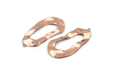 Rose Gold Drop Charm, 2 Rose Gold Plated Brass Irregular Charms With 1 Loop, Earrings, Pendants, Findings (42x21x0.60mm) D1226 Q0858