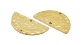Hammered Half Moon, 2 Hammered Gold Plated Brass Semi Circle Blanks with 2 Holes (30x15x1.2mm) N0340 Q0400