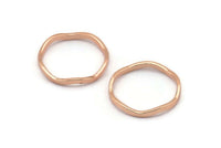 Rose Gold Circle Rings, 24 Rose Gold Lacquer Plated Brass Wavy Circle Rings, Charms (15x0.80x1.5mm) BS 1758 Q0441