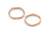 Rose Gold Circle Rings, 24 Rose Gold Lacquer Plated Brass Wavy Circle Rings, Charms (15x0.80x1.5mm) BS 1758 Q0441