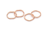 Rose Gold Circle Rings, 24 Rose Gold Lacquer Plated Brass Wavy Circle Rings, Charms (15x0.80x1.5mm) BS 1758 Q0441