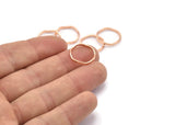 Rose Gold Circle Rings, 24 Rose Gold Lacquer Plated Brass Wavy Circle Rings, Charms (15x0.80x1.5mm) BS 1758 Q0441