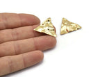 Gold Triangle Charm, 4 Gold Plated Brass Wavy Triangle Charms With 1 Hole, Earrings, Findings (22x0.60mm) D0791 Q0799