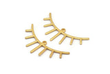Gold Eyelash Charm, 4 Gold Plated Brass Eyelash Charms With 1 Loop, Pendants, Earrings (36x14x1mm) D1252 Q1041