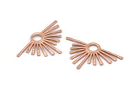 Gül Altın Güneş Kolye, 1 Gül Altın Kaplama Pirinç Çekiçlenmiş Güneş Kolye (51x31x1,8 mm) BS 1940 Q0543