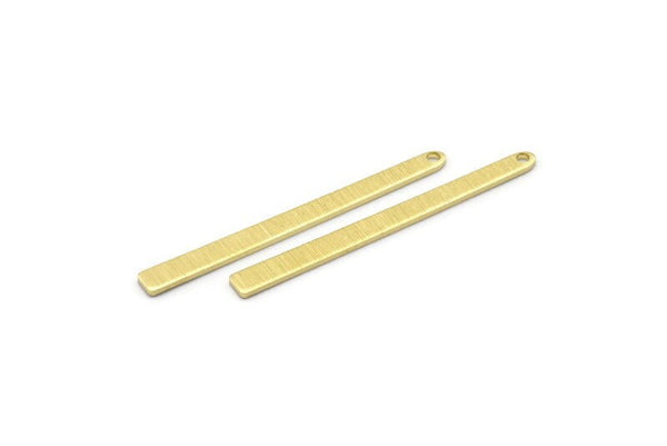 Brass Necklace Bar, 24 Textured Raw Brass Rectangle Charms With 1 Hole, Pendants, Findings (35x3x0.80mm) M02381