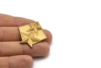 Vintage Brass Star, 1 Vintage Brass Star Pendant (37x34mm) B-15