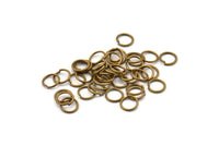 Vintage Brass Jump Ring, 100 Antique Brass Jump Rings (7x0.80mm) ( A0336 )
