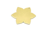 Brass Flower Charm, 6 Raw Brass Flower Charms With 1 Hole, Stamping Blanks (28x25x0.80mm) M02533