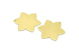 Brass Flower Charm, 6 Raw Brass Flower Charms With 1 Hole, Stamping Blanks (28x25x0.80mm) M02533