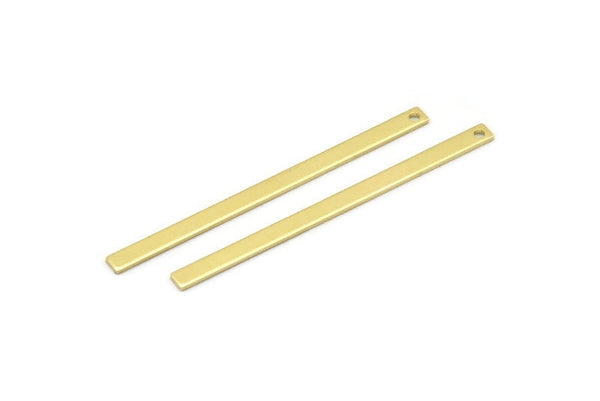 Brass Necklace Bar, 12 Raw Brass Stick Charms, Long Bar Pendants, Brass Rectangle Necklace Bar With 1 Hole (50x3x0.80mm) M02524
