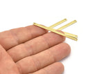 Brass Necklace Bar, 12 Raw Brass Stick Charms, Long Bar Pendants, Brass Rectangle Necklace Bar With 2 Holes (50x3x0.80mm) M02525