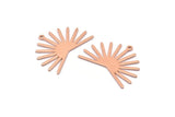 Copper Sun Charm, 8 Raw Copper Sun Charms With 1 Loop, Findings (21x30x0.80mm) M02372