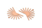 Copper Sun Charm, 8 Raw Copper Sun Charms With 1 Loop, Findings (21x30x0.80mm) M02372