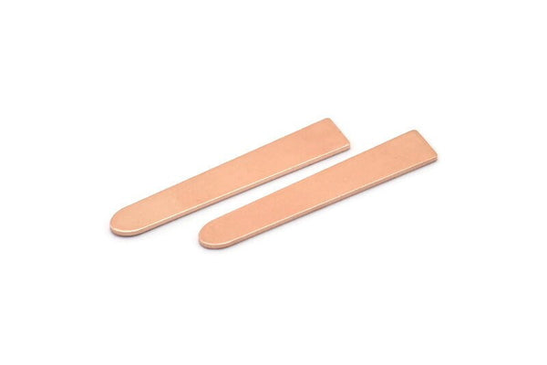 Copper Necklace Bar, 12 Raw Copper Rectangle Blanks, Stamping Blanks (35x6x0.80mm) M02395