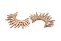 Rose Gold Sunny Pendant, 1 Rose Gold Plated Brass Sunny Ethnic Pendant With 2 Loops, Findings, Charms (26.5x35.5x2.5mm) BS 2055 Q0455