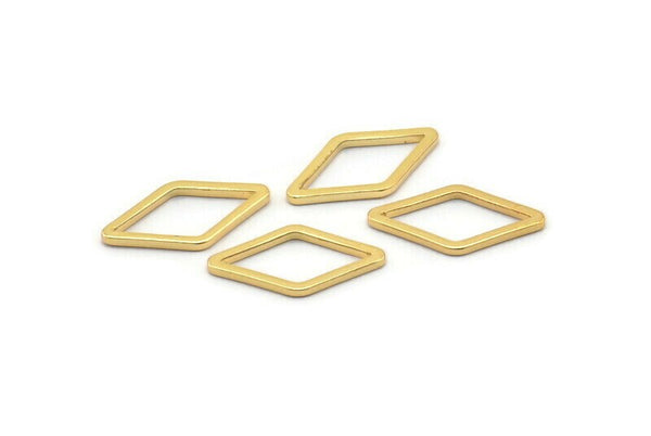 Altın Pırlanta Yüzük, 50 Altın Kaplama Pirinç Açık Pırlanta Yüzük Tılsımı (10x16x1mm) D0058 Q0613