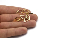 Altın Pırlanta Yüzük, 50 Altın Kaplama Pirinç Açık Pırlanta Yüzük Tılsımı (10x16x1mm) D0058 Q0613