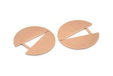 Rose Gold Round Charm, 2 Rose Gold Plated Brass Round Charms With 1 Hole, Earrings, Pendants, Findings (25x24x0.80mm) D1206 Q0879