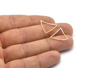 Gold Triangle Charm, 25 Gold Lacquer Plated Brass Open Cambered Triangle Ring Charms (20x0.8mm) BS 1212