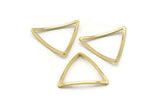 Gold Triangle Charm, 10 Gold Plated Brass Open Cambered Triangle Ring Charms (20x0.8mm) BS 1212