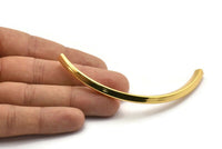 Square Curved Tubes - 2 Gold Plated Brass Square Curved Tubes (95x5x5mm) Sq20 BRC274
