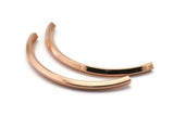 Square Curved Tubes - 2 Rose Gold Plated Brass Square Curved Tubes (95x5x5mm) Sq20 BRC274