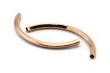 Square Curved Tubes - 2 Rose Gold Plated Brass Square Curved Tubes (95x5x5mm) Sq20 BRC274