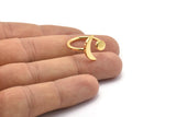 Universe Cosmos Ring, 2 Gold Plated Brass Moon And Planet Rings - Round Cabochon Size: 6mm N0127 Q0232
