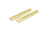 Brass Moon Charm, 24 Raw Brass Moon Phases Charms With 1 Hole (35x6x5x0.80mm) M02343