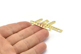 Brass Moon Charm, 24 Raw Brass Moon Phases Charms With 1 Hole (35x6x5x0.80mm) M02343