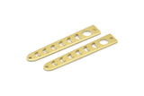 Brass Moon Charm, 24 Raw Brass Moon Phases Charms With 2 Holes (35x6x5x0.80mm) M02344