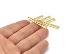 Brass Moon Charm, 24 Raw Brass Moon Phases Charms With 2 Holes (35x6x5x0.80mm) M02344