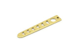 Brass Moon Charm, 24 Textured Raw Brass Moon Phases Charms With 1 Hole (35x6x5x0.80mm) M02347