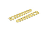 Brass Moon Charm, 24 Textured Raw Brass Moon Phases Charms With 2 Holes (35x6x5x0.80mm) M02348